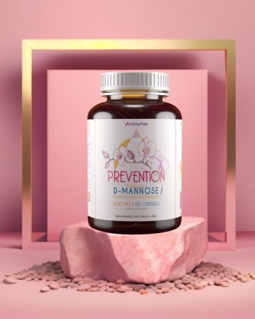 D Mannose Capsules 2000 MG - With Cranberry Pills for UTI, Fast-Acting Bladder Health, 120CT, 4-in-1 Formula
