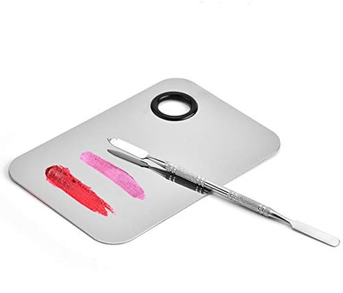 Professional Pro Stainless Steel Makeup Palette - Cosmetic Palette with Spatula Tool for Nail Art & Eye Shadow