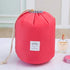 INVODA Drawstring Cosmetic Bag, Portable Makeup Organizer for Women, Travel Toiletry Bag, Red