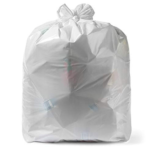 Aluf Plastics 8 Gallon White Trash Bags, 0.7 Mil, 20" x 22", Pack of 125 for Home, Kitchen, Bathroom, Office