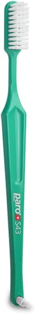 Paro S43 Toothbrush, Compact Brush Head with Soft Bristles, 6 Pack with 4 Rows and 43 Tufts for Gentle Cleaning