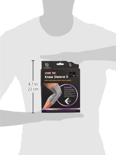 Vital Salveo Knee Compression Sleeve, X-Large, Light Grey for Pain Relief in Sports