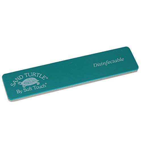 Soft Touch Sand Turtle Nail File Block, Teal 120 Grit Fine, 5 ¼ Inch, 5 Piece