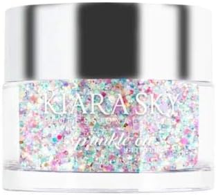 Kiara Sky 3D Glitter Nail Art Sprinkle On Collection 1 oz in Eerie-Descent (Iridescent) for Acrylic, Gel Polish