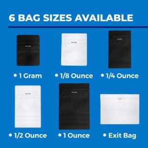 Mylar Bags Child Resistant Grip N Pull, 1 Ounce All White - 100 Count, Resealable Smell Proof Bags for Food Storage