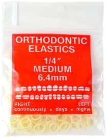 100 Pack Orthodontic Elastics 1/4" (6.4mm) Rubber Bands for Dog Grooming, Top Knots, Bows, Braids