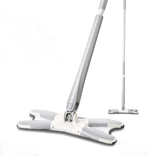 Flat X-Type Floor Mop Heads, 360 Degree Squeeze Mop Hand-Free Wash Household Lazy Mop with 2 Pads for Home Cleaning