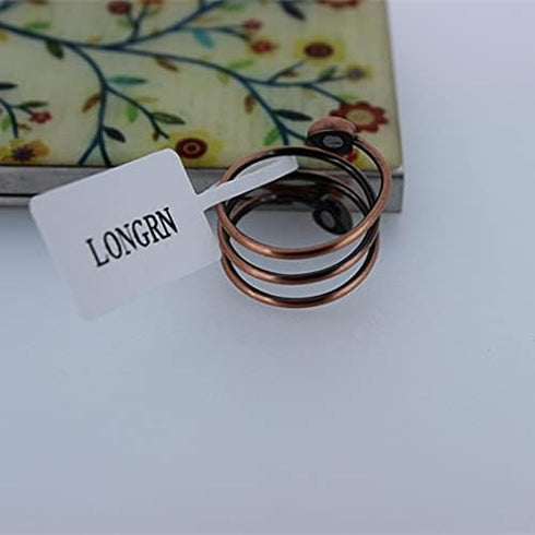 LONGRN Magnetic Copper Ring, Adjustable Size for Men and Women