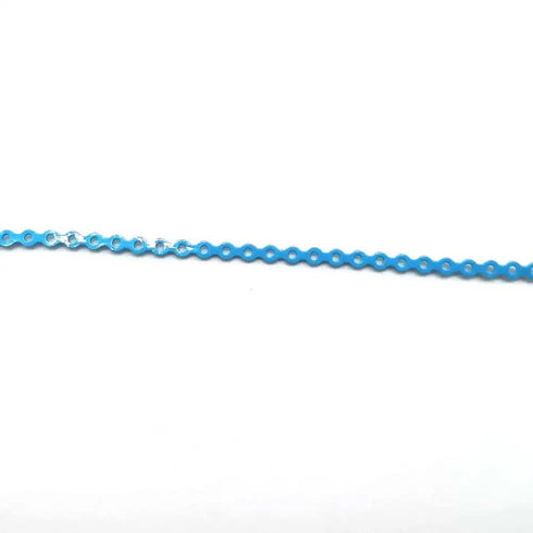 Dental Orthodontic Elastic Rubber Power Chain, Short/Long/Close for Teeth Braces (Short, Sky Blue)