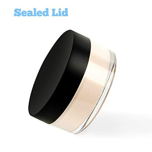Kalevel Empty Makeup Powder Container, 50ml with Puff, Plastic Cosmetic Jars, Refillable Bottle with Sifter