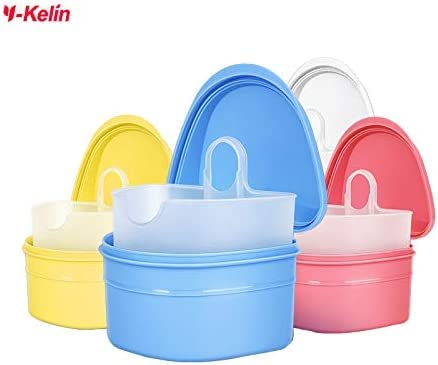 Y-Kelin Denture Retainer Cleaner Kit - Denture Cleaning Case with Denture Brush (Blue)