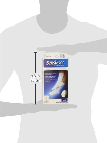 JOBST Sensifoot Diabetic Crew Sock, Medium, White