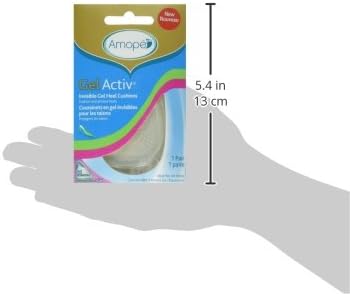 Amope GelActiv Invisible Gel Heel Cushions Insoles for Women, 1 Pair, Size 5-10