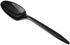 1000 Plastic Spoons Black Medium Weight, Disposable Teaspoons Utensils, Bulk Durable Plasticware for Celebrations