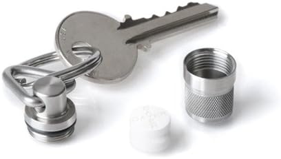 GUS Micro Pill Fob, Made in USA, Stainless Steel Keychain Pill Holder, Holds Two Emergency Aspirin