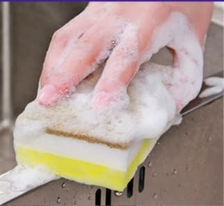 5 Pcs Heavy Duty Scrub Sponges - Dual-Sided Dishwashing Sponge for Kitchen, Multi-Use Deep Cleaning (Brown, White,