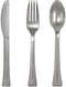 Clear Plastic Cutlery Combo Set Durable Disposable Forks, Spoons, and Knives for
