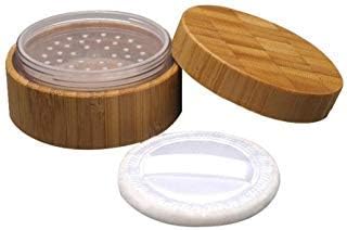 1Pcs 30ml 1oz Empty Refillable Portable Bamboo DIY Make Up Loose Powder Puff Bottle Jar Container Case With Puff Sifter Foundation Cosmetic Box Baby Kit Case