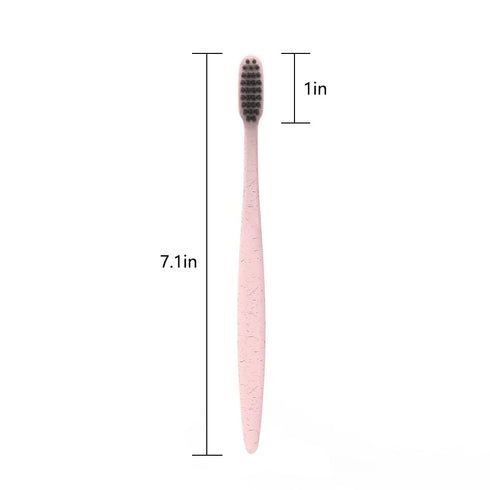 DR PERFECT Prepasted Wheat Charcoal Toothbrush - Individually Wrapped with Sealed Paper Bag, Pack of 144
