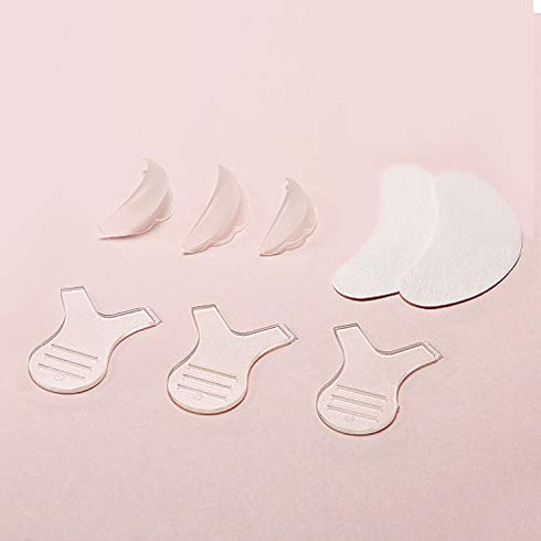 Hicarer 48 Pieces Raise Eyelashes Rods, Silicone Eyelash Pads (Small, Medium, Large) for Makeup Tool