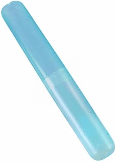Blue Plastic Toothbrush Case, Portable Travel Storage Box with Dust-Proof Cover and Air Hole