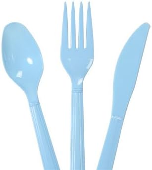 Light Blue Plastic Utensils, 48-ct. Bags