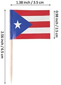 JAVD CYPS 100 Pcs Puerto Rican Toothpick Flags, Mini Stick Cupcake Toppers, Country Picks Party Decoration, Cocktail
