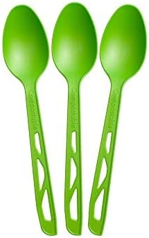 Compostable Spoons Box of 200, Made from Corn, Heavyweight, Biodegradable Cutlery
