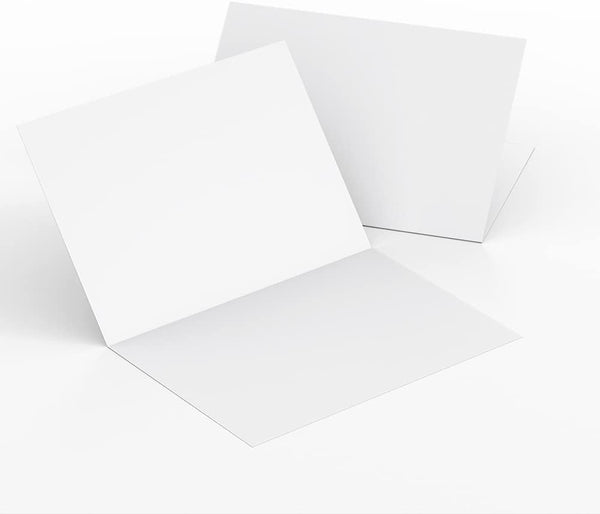 Reskid Heavyweight 100-Pack White Blank Cards - 5.5x8.5 Scored to 4.25x5.5, Printable Note
