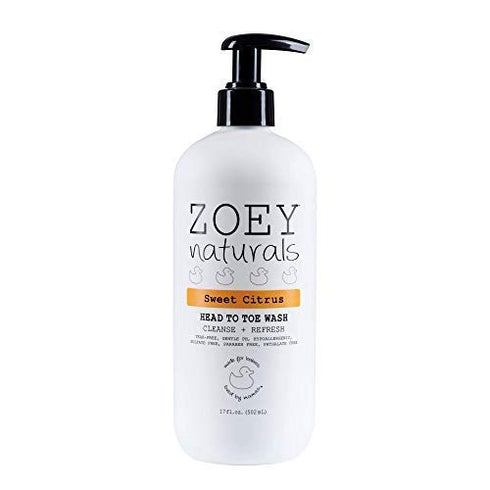 Zoey Naturals Sweet Citrus Baby Wash & Shampoo, Tear-Free, Paraben-Free, All Natural, Made in USA