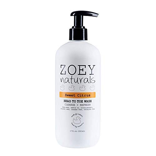 Zoey Naturals Sweet Citrus Baby Wash & Shampoo, Tear-Free, Paraben-Free, All Natural, Made in USA