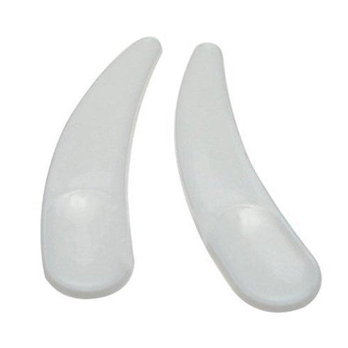 Onwon Mini Curved Cosmetic Scoop Makeup Mask Plastic Spoon, 100 PCS, White