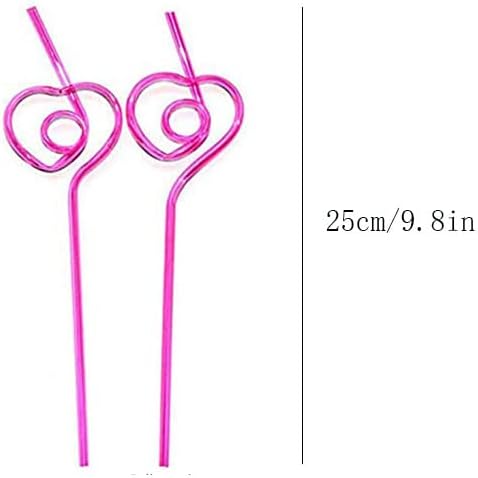 12 PCS Heart-Shaped Party Straws for Drinking Sipping - Novelty Props for Wedding Birthday Party