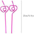 12 PCS Heart-Shaped Party Straws for Drinking Sipping - Novelty Props for Wedding Birthday Party