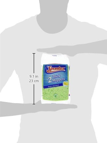 Spontex Thick Moppets, 6 Packs of 2 (Total 12 Sponges).