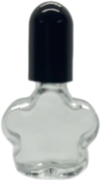Travel-Friendly DIY Crafts 1 Dram (1/8 oz) Flower-Shaped Glass Bottle - Refillable, Empty Container for Homemade Essential Oils, Fragrances, and Aromatherapy Projects (2 pack) by Caribbean Coastal Delights