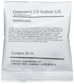 WOCA Denmark Diamond Oil Active, Smoke Brown - 0.9 oz Wood Finish for Furniture, Floors, and Cabinets