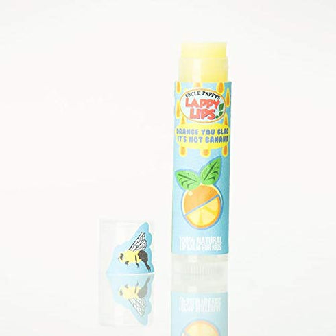 Lappy Lips Organic 100% Natural Lip Balm Chap Stick for Kids, Toddlers (4 flavors) - Organic Essential Oil for Dry