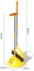Cute Duck Cleaning Broom and Dustpan Set with Long Handle for Home Kitchen Room Office, Indoor Outdoor (Yellow)
