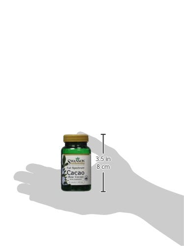 Swanson Full Spectrum Cacao (Raw Cocoa) Herbal Supplement for Mild Energy Support - 60 Capsules, 400mg Each