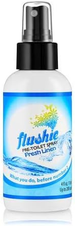 Flushie Pre-Toilet Spray, 2oz, Travel Size Toiletries Bathroom Spray for Poop Deodorizer