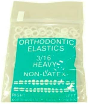 100 Pack Orthodontic Elastic Bands, 3/16 Inch Diameter Non-Latex, Great for Dreadlocks, Braids, Top Knots