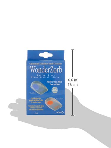 Wonder-Spur Soft Silicone Blue Dot Heel Cups, Large fits Men's 8-10, Women's 10-12