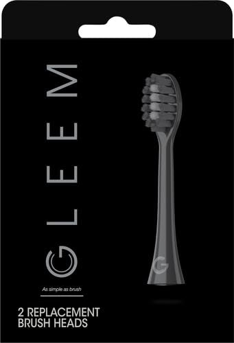 GLEEM Toothbrush Replacement Brush Heads Refill, Black, 2 Count