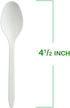 200 Count 4.5" Mini Compostable Spoons, Small Tasting Spoon for Ice Cream, Dessert, Coffee