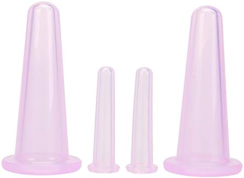 Junfamilee 4Pcs Massage Cupping Set Silicone Mini Facial Cups Face Massager Helper Skin