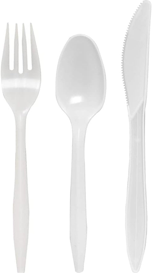 Genuine Joe GJO58926 Fork/Knife/Spoon Utensil Kit - White, Pack of 250