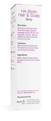 Hyalogic Biotin Volumizing Hair Spray with Hyaluronic Acid, Promotes Thicker Hair, 4 fl oz (118ml)