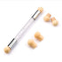 WOKOTO 3Pcs Ombre Nail Art Brush Set, Wooden Gel Builder Brush with 4 Replaceable Sponge Heads for Manicure Tools