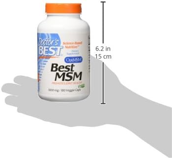 Doctor's Best MSM with OptiMSM, Joint Support, 1000 mg, 180 Veggie Caps, Non-GMO, Gluten Free